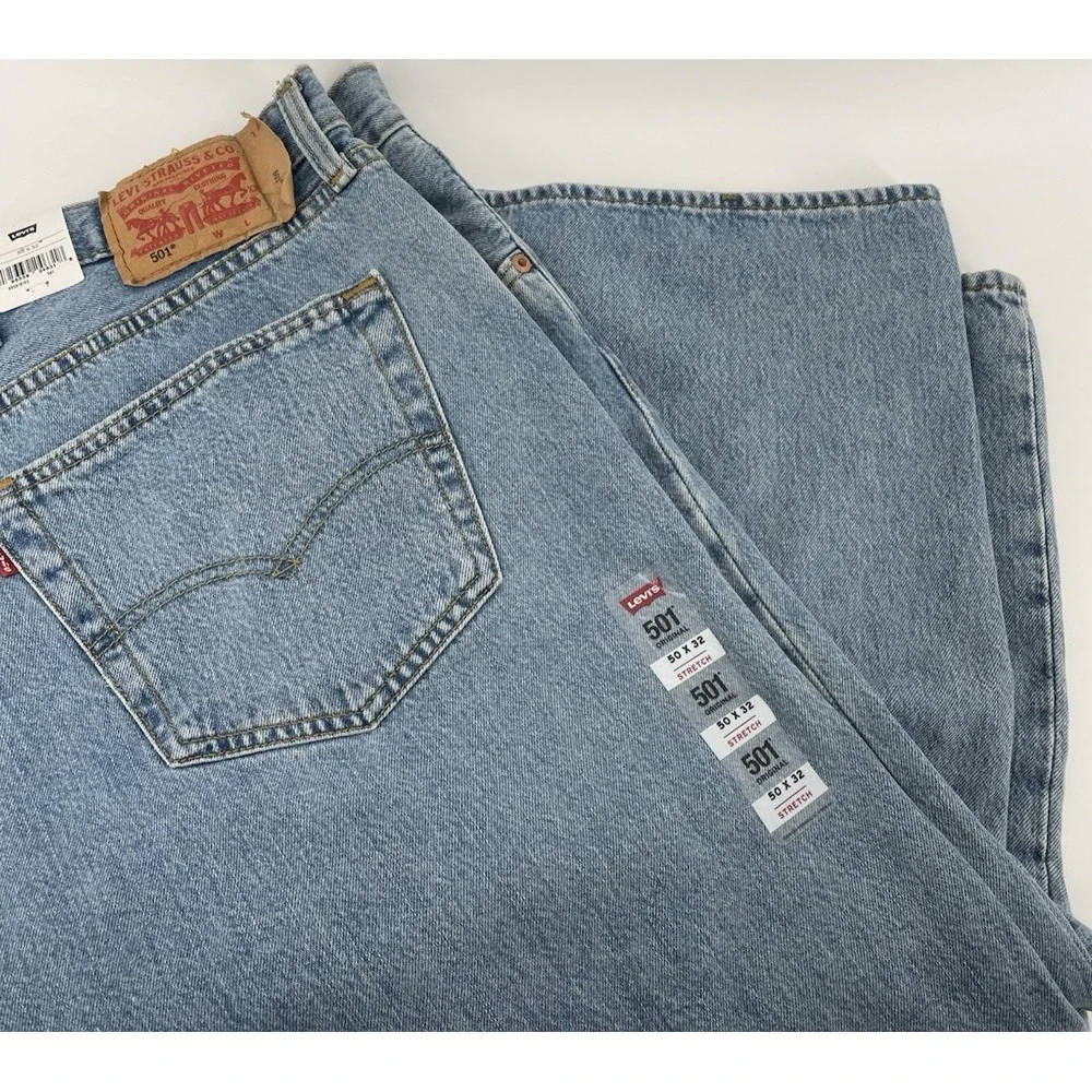Levi's 501 Original Stretch NWT Button Fly Jeans Men's 57x30 Big & Tall